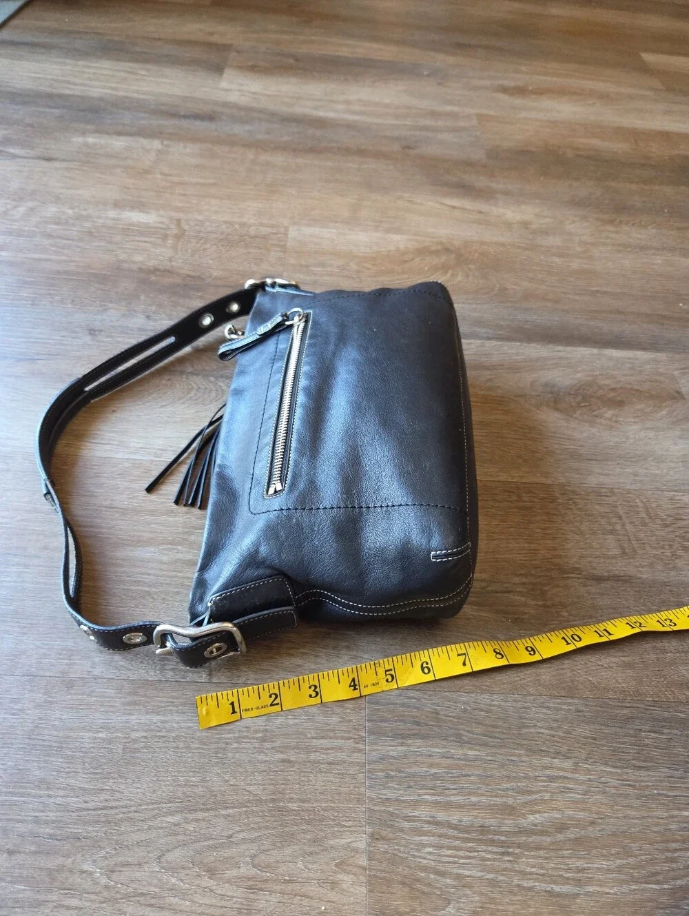 Vintage Coach 1417 Black Genuine Leather East West Legacy Shoulder Bag Hobo Bag